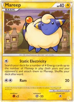 Mareep Common card from HGSS Trainer Kit Raichu