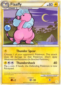 Flaaffy Common card from HGSS Trainer Kit Raichu