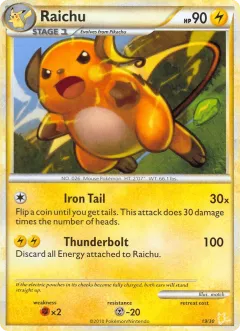 Raichu Common card from HGSS Trainer Kit Raichu