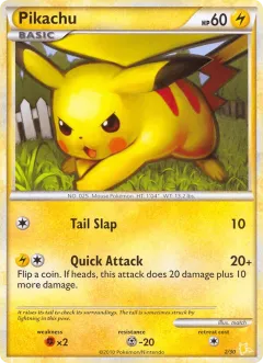 Pikachu Common card from HGSS Trainer Kit Raichu