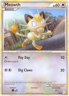 Meowth Common card from HGSS Trainer Kit Raichu