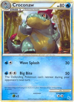 Croconaw Common card from HGSS Trainer Kit Gyarados