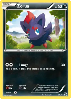 Zorua Common card from BW Trainer Kit Zoroark