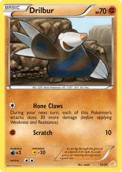 Drilbur Common card from BW Trainer Kit Excadrill