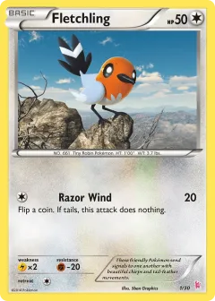 Fletchling Common card from XY Trainer Kit Sylveon