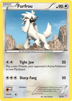 Furfrou Common card from XY Trainer Kit Sylveon