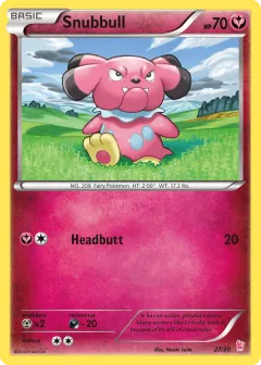 Snubbull Common card from XY Trainer Kit Sylveon