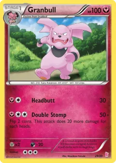 Granbull Common card from XY Trainer Kit Sylveon