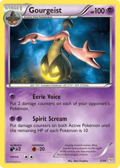 Gourgeist Common card from XY Trainer Kit Noivern