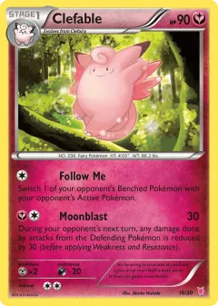 Clefable Common card from XY Trainer Kit Wigglytuff
