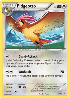 Pidgeotto Common card from XY Trainer Kit Wigglytuff