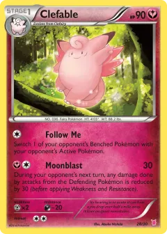 Clefable Common card from XY Trainer Kit Wigglytuff