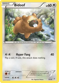 Bidoof Common card from XY Trainer Kit Bisharp
