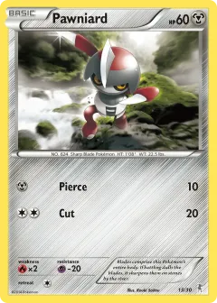 Pawniard Common card from XY Trainer Kit Bisharp