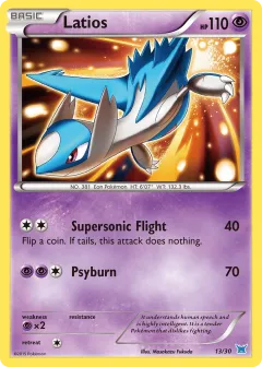 Latios Common card from XY Trainer Kit Latios