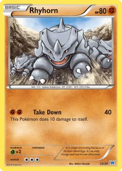Rhyhorn Common card from XY Trainer Kit Latios