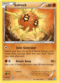 Solrock Common card from XY Trainer Kit Latios