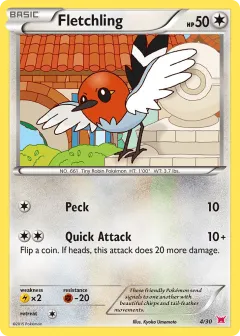 Fletchling Common card from XY Trainer Kit Latias