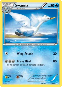 Swanna Common card from XY Trainer Kit Suicune