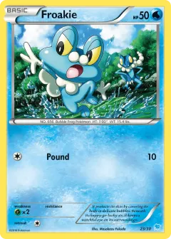 Froakie Common card from XY Trainer Kit Suicune