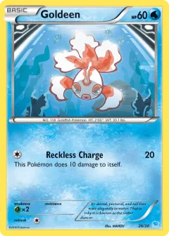 Goldeen Common card from XY Trainer Kit Suicune