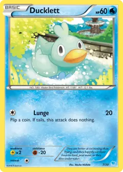 Ducklett Common card from XY Trainer Kit Suicune