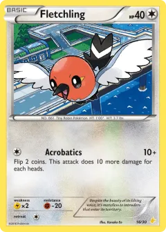Fletchling Common card from XY Trainer Kit Pikachu Libre