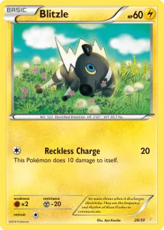 Blitzle Common card from XY Trainer Kit Pikachu Libre