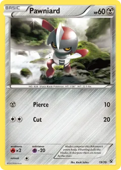 Pawniard Promo and other card from Kalos Starter Set