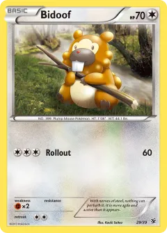 Bidoof Promo and other card from Kalos Starter Set