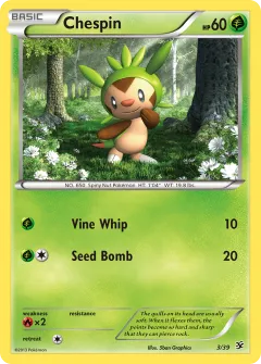 Chespin Promo and other card from Kalos Starter Set