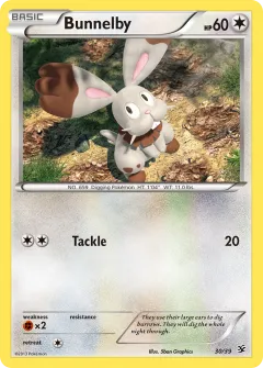 Bunnelby Promo and other card from Kalos Starter Set