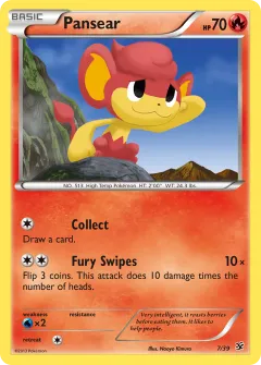 Pansear Promo and other card from Kalos Starter Set