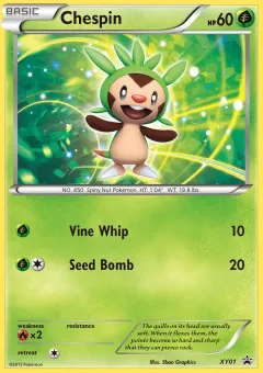 Chespin Promo card from XY Black Star Promos